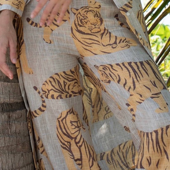 Las Surenas Linen Tiger Pants - XL- NWT - Picture 2 of 10